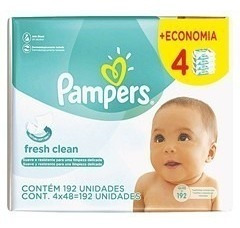 Lenços Umedecidos Para Bebês Pampers Fresh Clean Com 192u.