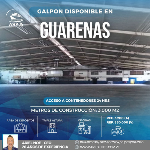 (#1071) Galpón 3000m2 Triple Altura En Guarenas - Miranda.