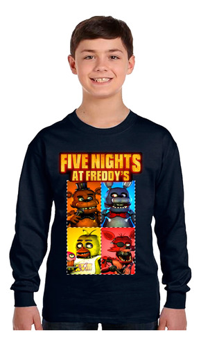 Camiseta Remera Manga Larga Five Nights At Freddy 5 Diseños