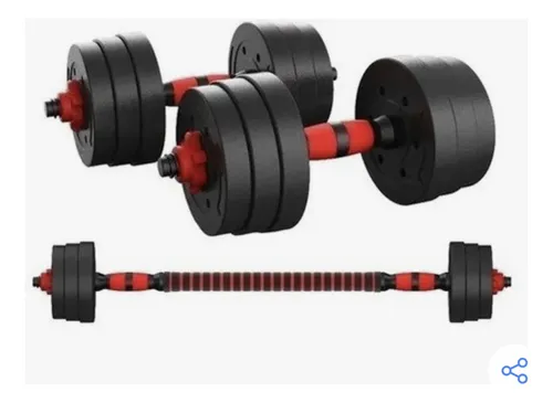 Set De Mancuernas 10kg Barra Armable Y Ajustable