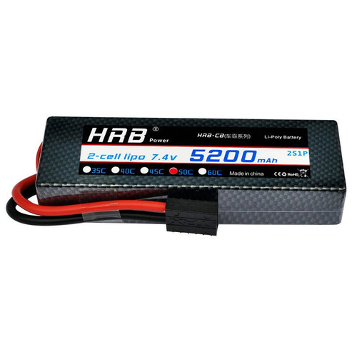 Hrb 2s 7.4v 5200mah 50 C Lipo Batería Hardcase Slash De Trax