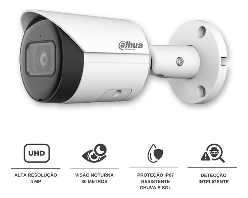 Câmera Ip Bullet Dahua Hfw2441s-s Ultra Hd 1080p 4mp 2160p