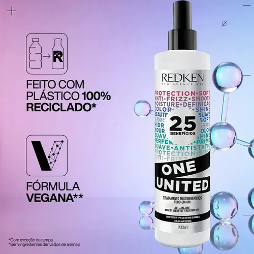 Leave-in com Proteção Térmica até 230°C, Tratamento Multibenefícios, Antifrizz e Condicionamento Leve sem Pesar, One United Redken 200ml