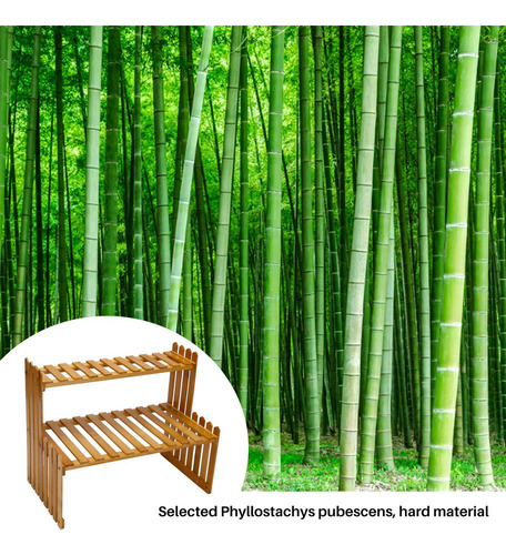 Rack De Armazenamento De Bambu De 2 Camadas Kitchen Spice Ja