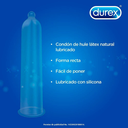 Durex Clásico 12 Condones Preservativos Látex Lubricados