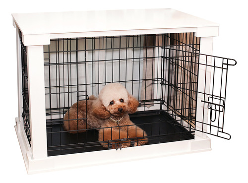 Zoovilla - Jaula Para Perro, Cage W/ Crate Cover, M, Blanco