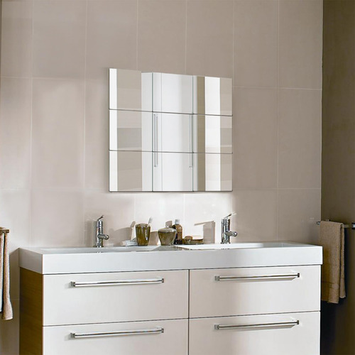 9 Espejos Adhesivos Cuadrados Para Decoración De Pared