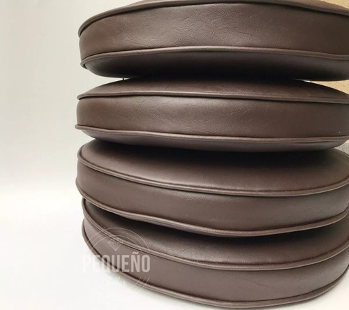 Imagen 2 de 3 de Almohadones Redondos Para Sillas Ecocuero Cuerina 45cm