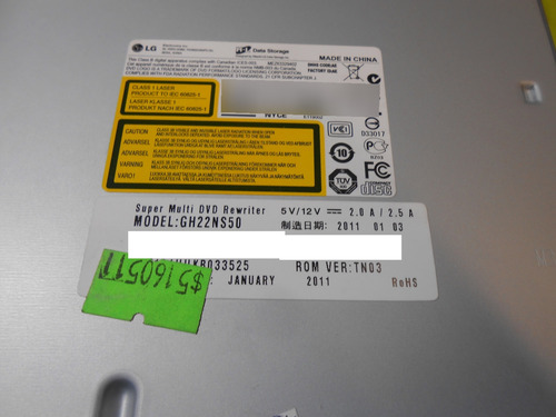 Lectograbadora Dvd Sata Lg Gh22ns50 - Sata Negro (Usado)