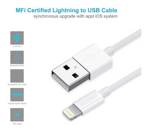 Cable Datos Choetech Usb-a A Lightning 1.8m Para iPhone iPad