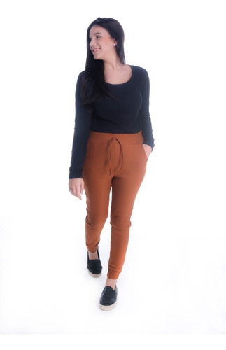 Calça Jogger Feminina Bomber Bengaline Com Elastico E Bolso