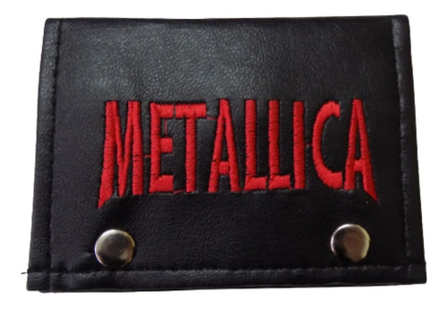 Billeteras De Metallica Cuero Bordada Rockería Que Sea Rock