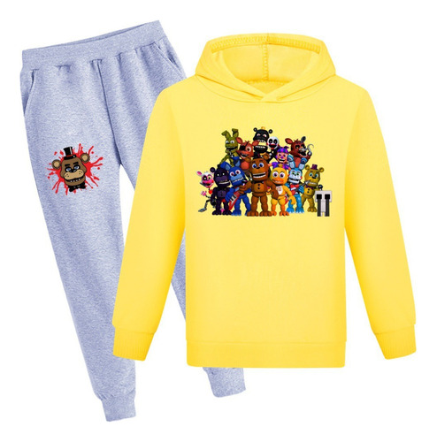 Five Nights At Freddy's Sudadera Gris Con Capucha + Pantalón