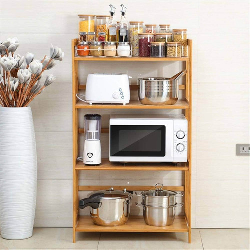 Estante Organizador De 4 Niveles Madera Bambú 108x67x26cm