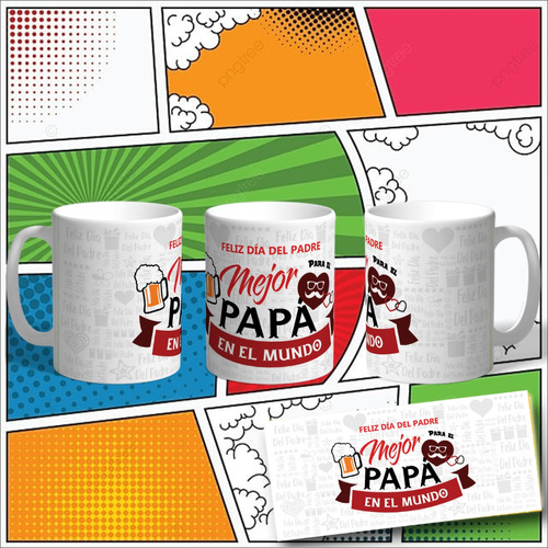 Taza Feliz Día Del Padre Para El Mejor Papá En El Mundo