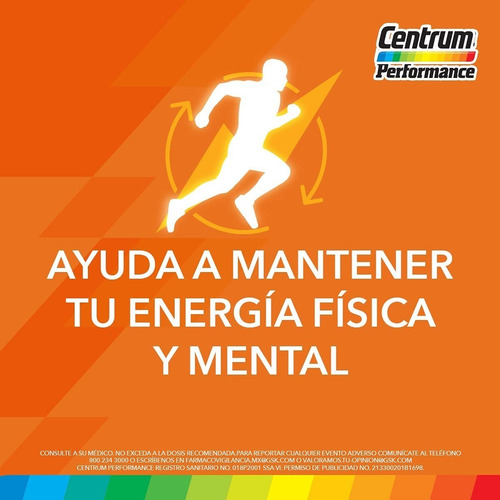 Imagen 6 de 9 de Centrum Performance C/100 Tabletas Multivitaminico Adultos