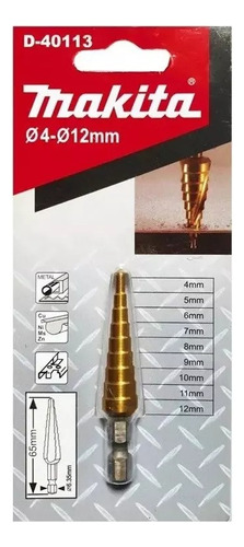 Mecha Makita D-40113 4 A 12mm Escalonada Titanio Recta