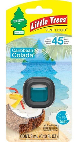 Ambientador Little Trees Vent Liquid Caribbean Colada X8 Uni