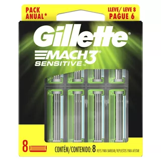 Repuestos para afeitar Gillette Mach3 Sensitive 8 u