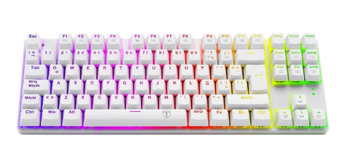 Teclado Gamer Mecanico T-dagger Bora White Rgb Outemu Red