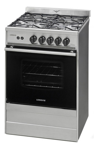 Cocina A Gas Longvie 56cm Bistro Inoxidable Luz Encendido