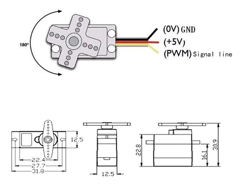 4 Unidades Sg90 0,32 Oz Micro Servos Para Rc Helicóptero Avi