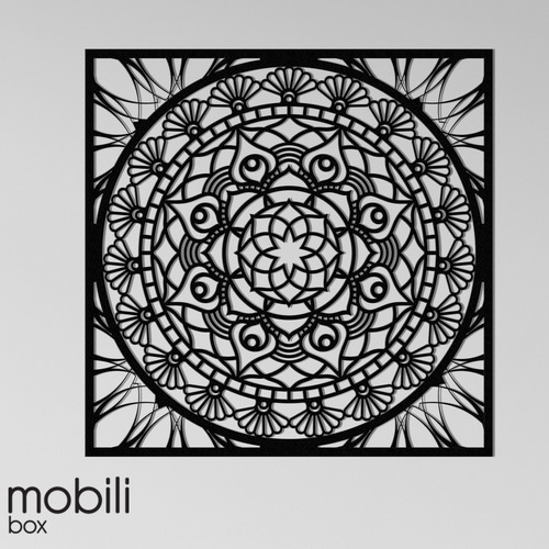 Mandala C Emoldurada Flores Prosperidade 120 Cm Mdf Cru 6 Mm