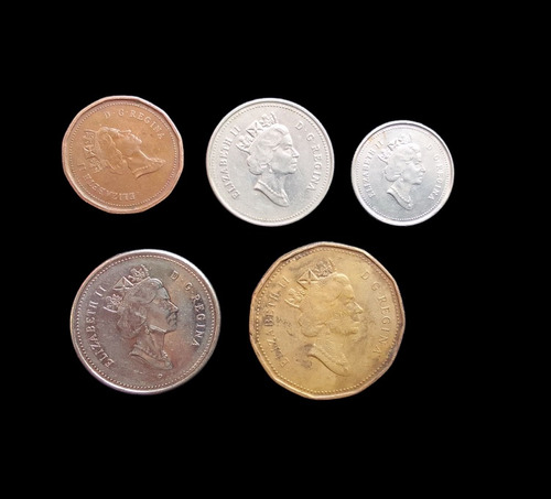 Monedas Canadá 5 Diferentes 1990-2001