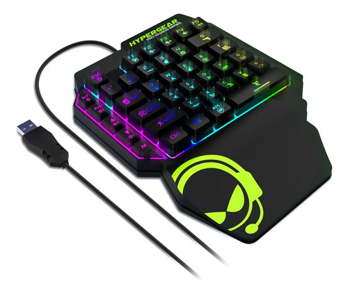 Teclado Para Juegos De Una Mano Hypergear Keyvictory Rgb