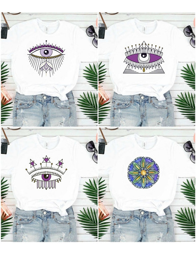 Plantilla Para Sublimar Remera Mujer Motivo Boho/mandala