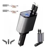 Comprar Cargadores Para Auto 120w Súper Rápido Con Cable Retráctil