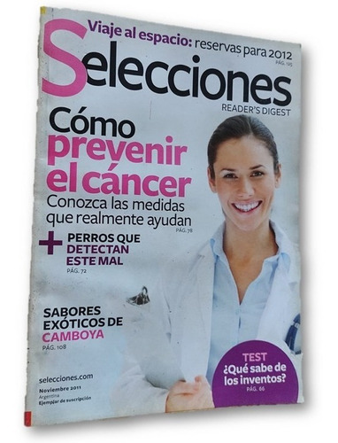 Revista Selecciones Reader's Digest Noviembre 2011 Cancer