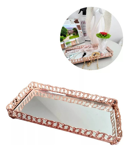 Bandeja Espelhada Plataforma Lavabo Decoraçao Aluminio