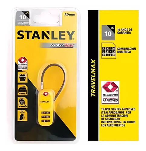 Candado De Combinación Para Maleta Yelow Travelmax Stanley