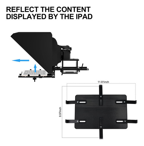 Teleprompter Gvm Tq-l Para iPad, Tableta, Cámara Réflex Digi