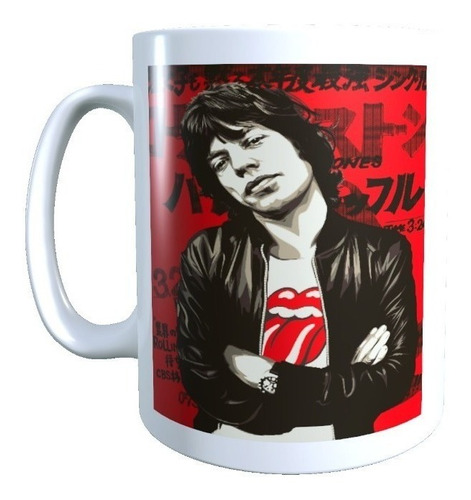 Tazon Diseño Mick Jagger Rolling Stones Poster Rock