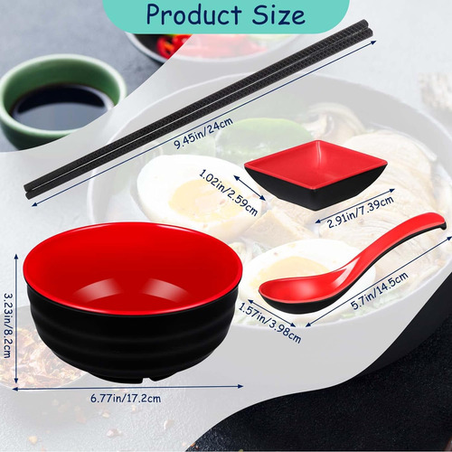 Meekoo 6 Sets Tazón De Ramen Japonés 41oz Tazón De Ramen ...
