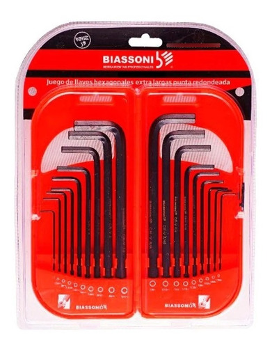 Set Llaves Allen Estuche Metricas Torx 18 Piezas Biassoni