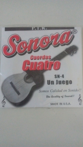 Juego De Cuerdas Para Cuatro  Sn-4 Sonora