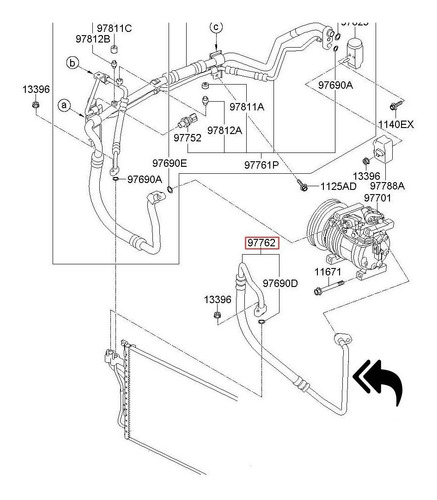 Tubo Compressor Ar Condicionado Picanto 2012 977621y200