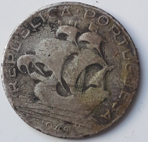 Plata 1943 Moneda 2 Escudos E 50 Centavos 