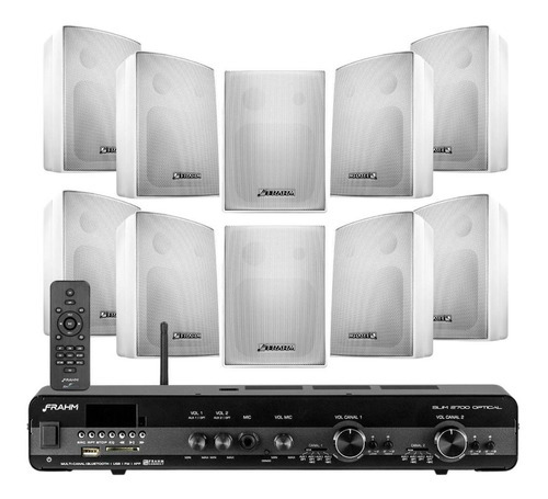 Som Ambiente Bluetooth Frahm Slim 2700 + 10 Caixa Ps200 Plus