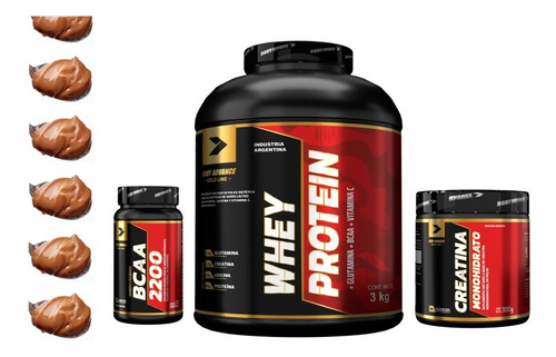Pack Volumen. Whey Protein 3 Kg ( Proteína Pura ) + Bcaa 120 Comprimidos + Creatina 200 Gr. Body Advance