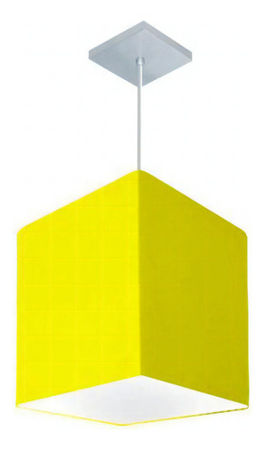 Lustre Pendente Quadrado Md-4051 31/25x25cm Amarelo - Bivolt
