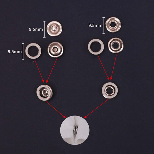 Broches De Metal Botones Accesorios Juego B 100 Con Apilador