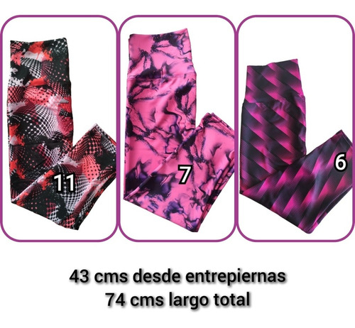 Pack 2 Calzas Lycra Suplex 3/4 Nacionales