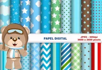 Comprar Osito Aviador Clipart Png Y Papeles Digitales Oso Avión