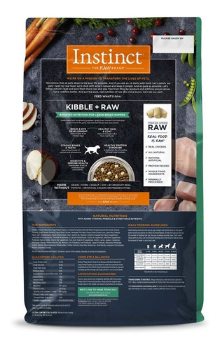 Imagen 2 de 6 de Croquetas Instinct Raw Boost Cachorros Razas Grandes 9.07 Kg