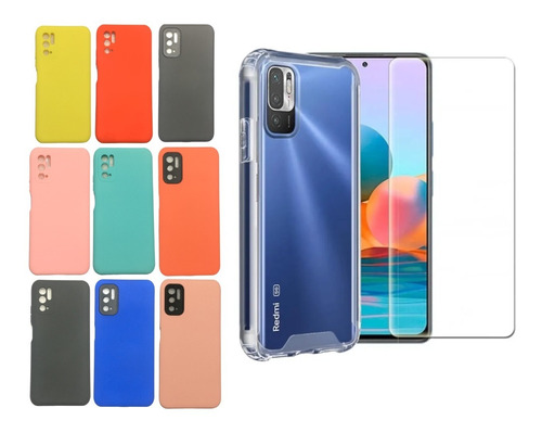 Protector Xiaomi Redmi Note 10 5g Transparente + Vidrio Hd