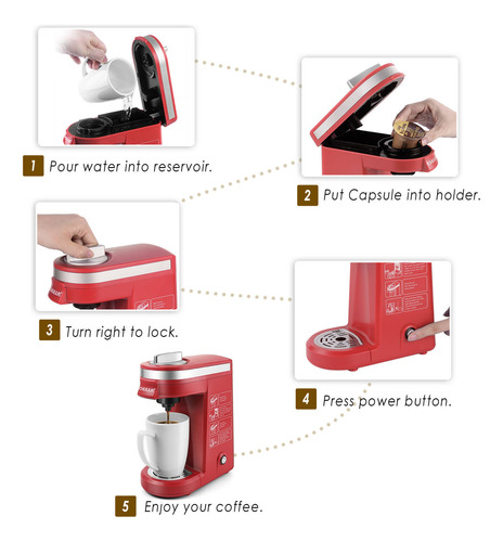 Cafetera Cápsula Elétrica Chulux Compacta 800w Roja